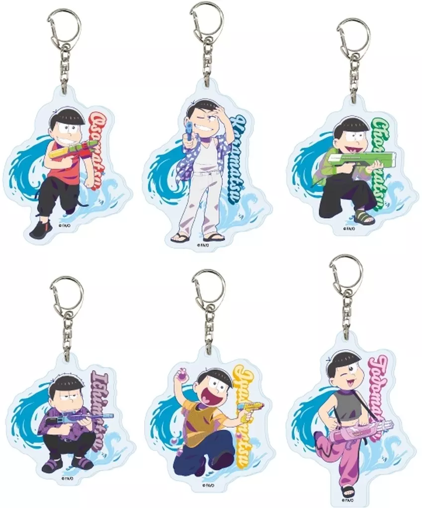 全6種セット 「おそ松さん アクリル 01.ウォーターフェスver. 描き下ろしイラスト」
