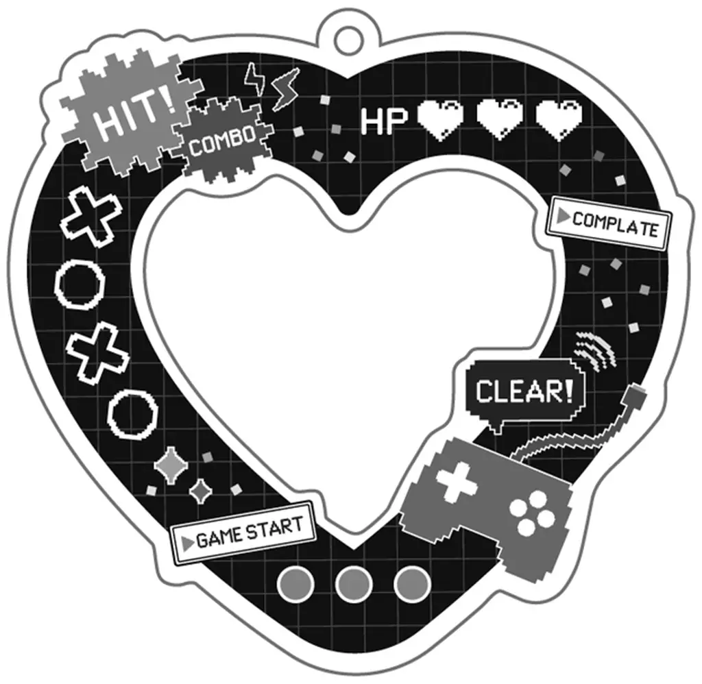 デコフレームキーチェーン・ハートブラック