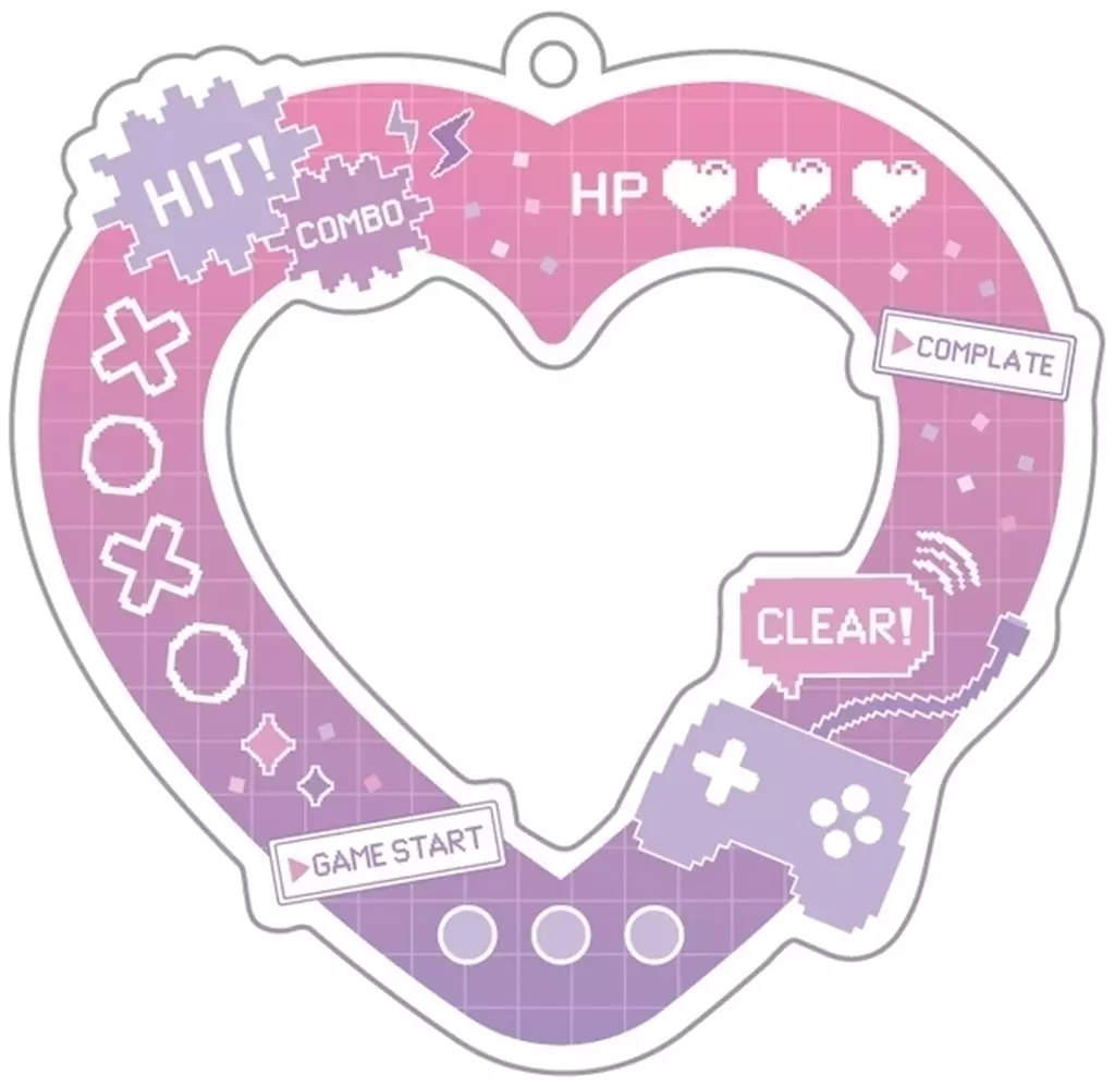 デコフレームキーチェーン・ハートピンク