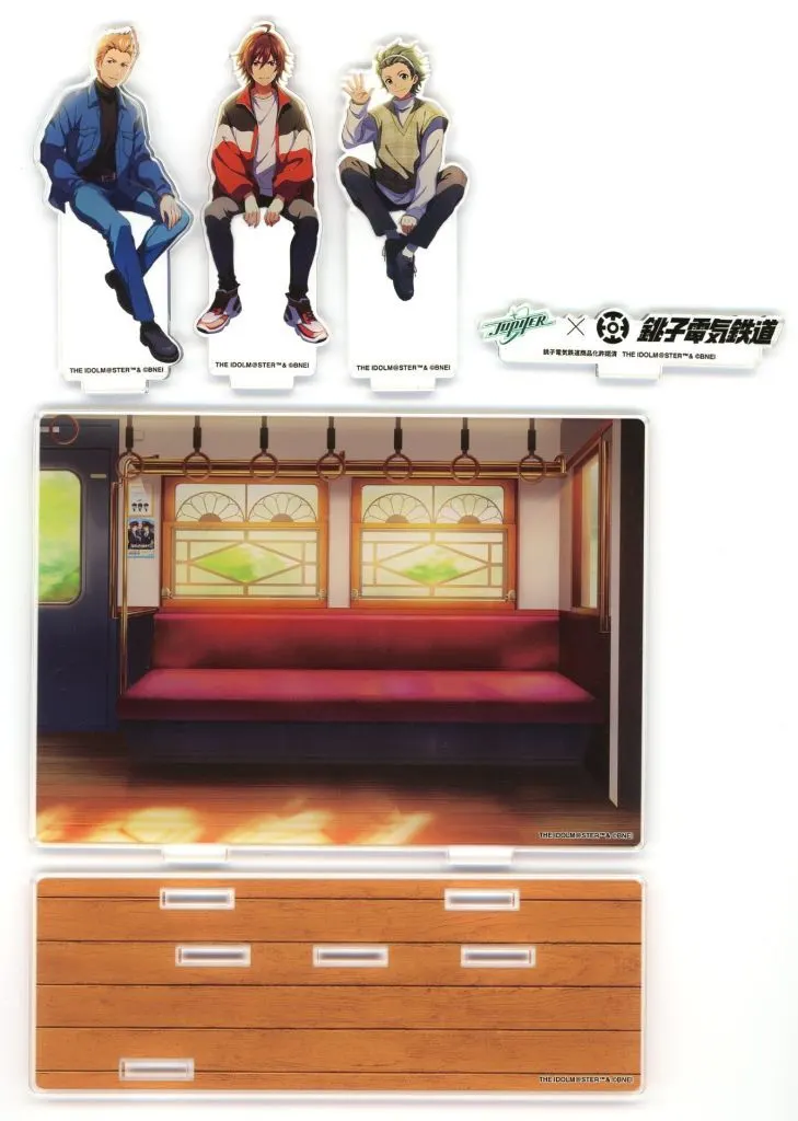 御手洗翔太＆天ヶ瀬冬馬＆伊集院北斗 公式アクリルジオラマ 「アイドルマスター SideM×銚子電気鉄道 さあ、いこう。銚子電鉄の旅」