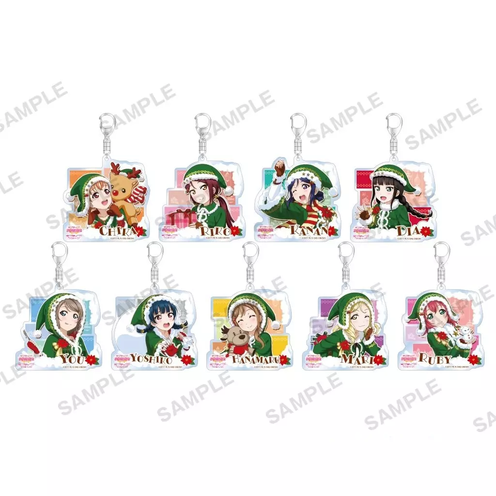 全9種セット 「ラブライブ!スクールアイドルフェスティバル トレーディングアクリル Aqours クリスマスプレゼントver.」