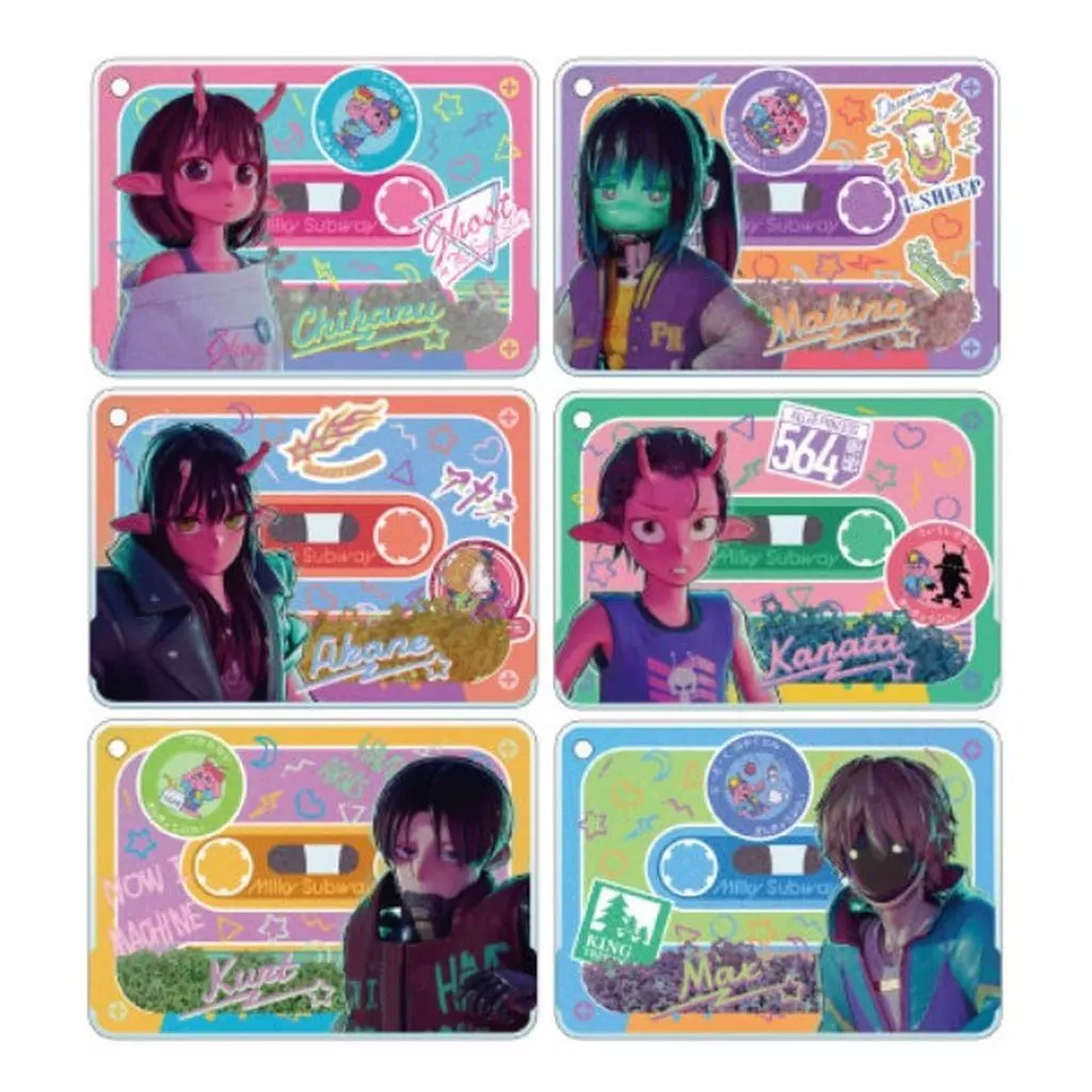 全6種セット 「銀河特急 ミルキー☆サブウェイ しゃかしゃかアクリルキーチェーン」