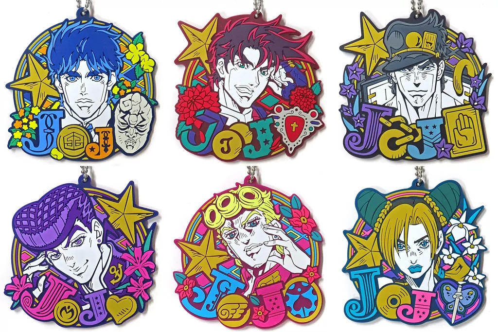 全6種セット ラバーチャーム 「一番くじ ジョジョの奇妙な冒険 -THE★JOJO WORLD-」 J賞