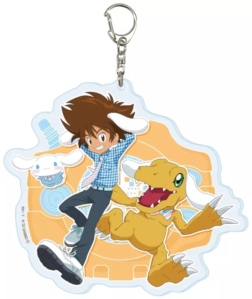 01.八神太一＆アグモン×シナモロール(コラボイラスト) デカアクリル 「デジモンアドベンチャー×サンリオキャラクターズ」