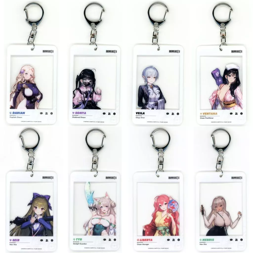 全8種セット 「ブラウンダスト2 キャラクターランダムアクリルフォトキーリングvol.1」 C107＆Anime×Game Festival(AGF)2025グッズ