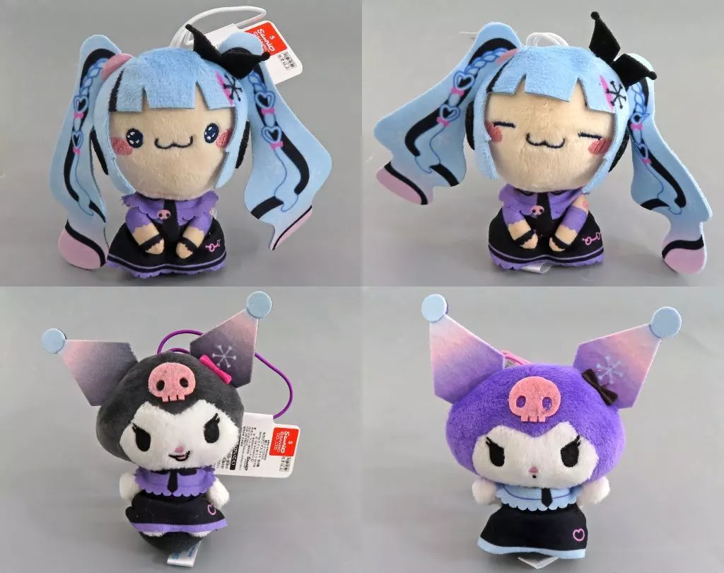 ぬいぐるみマスコット・ぬいぐるみバッジ　全4種セット もちぴこマスコット 「雪ミク×クロミ」