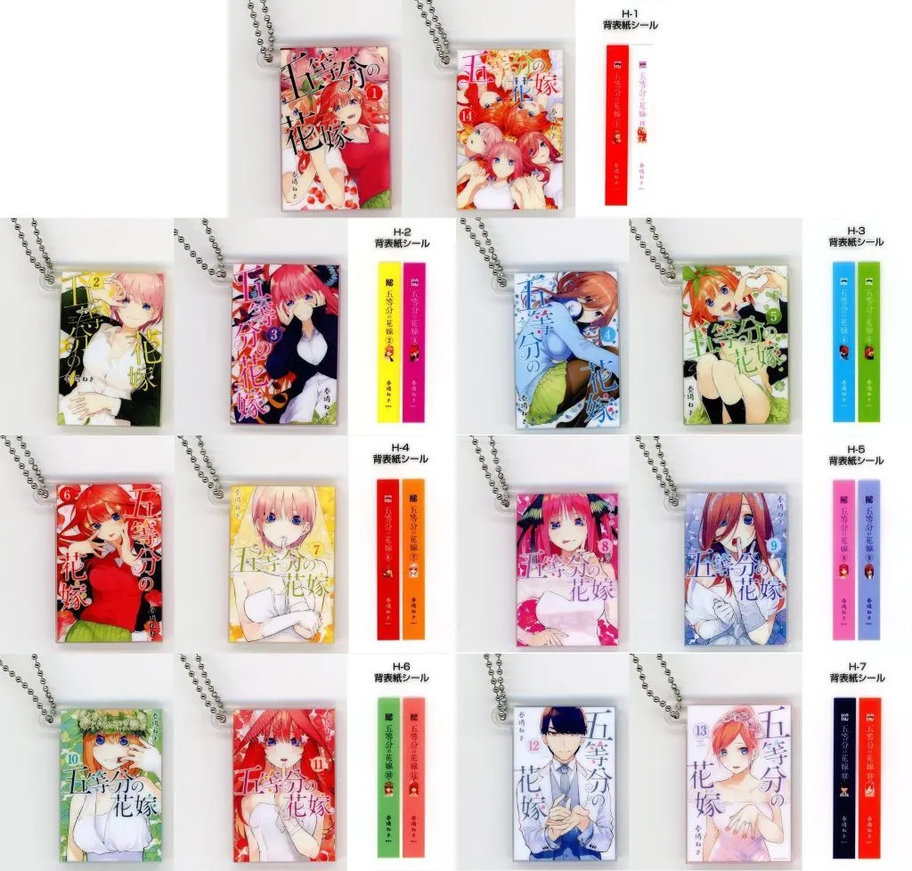 全7種セット 単行本チャーム 「一番くじ 五等分の花嫁 ～一番くじ化5周年のお祝いも私たち全員で分かち合います!～ 」 H賞