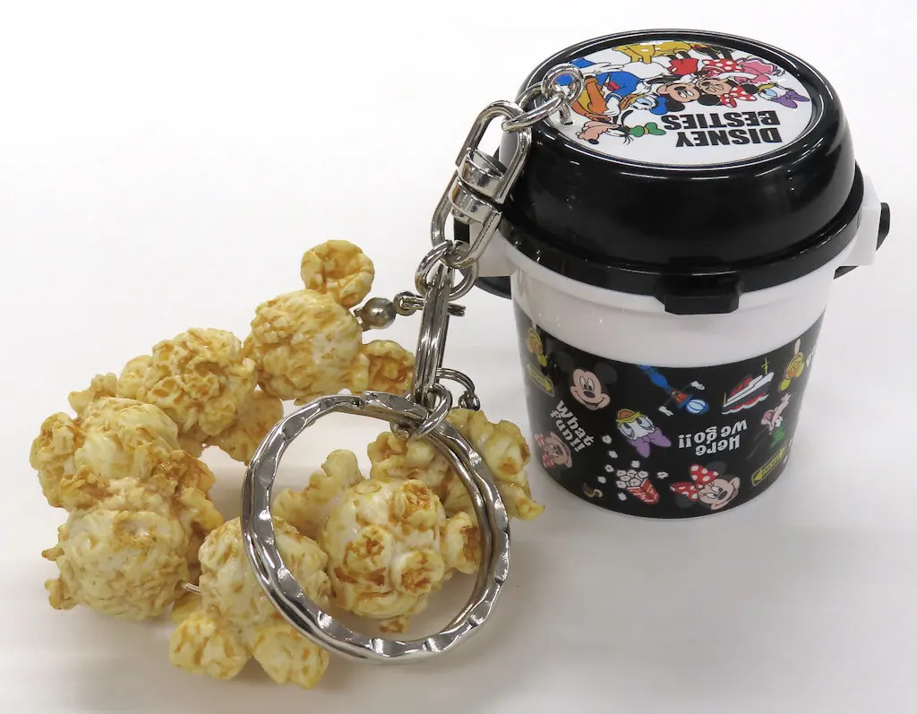 集合(ミッキー＆フレンズ/ブラック/総柄) ポップコーンバケットモチーフ キーチェーン 「ディズニー」 東京ディズニーリゾート限定