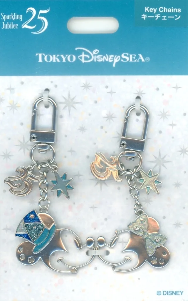 ミッキーマウス＆ミニーマウス キーチェーンセット(2個セット) 「東京ディズニーシー25周年 “スパークリング・ジュビリー”」 東京ディズニーシー限定