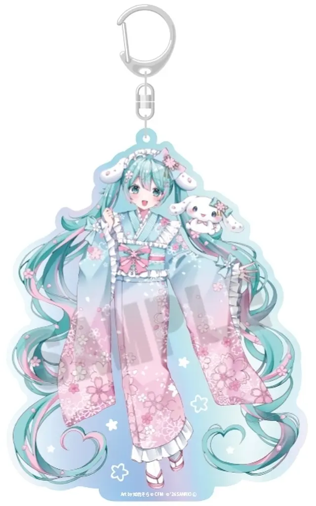 初音ミク＆シナモロール 夢桜ver. BIGオーロラアクリル 「初音ミク×シナモロール」