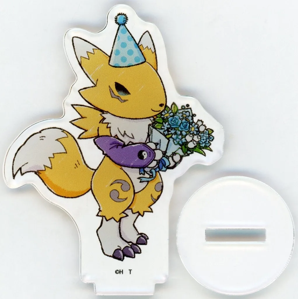 レナモン 「デジモンテイマーズ POP UP SHOP アクリルぷちスタンド 02/お祝いver.(グラフアートイラスト)」_image