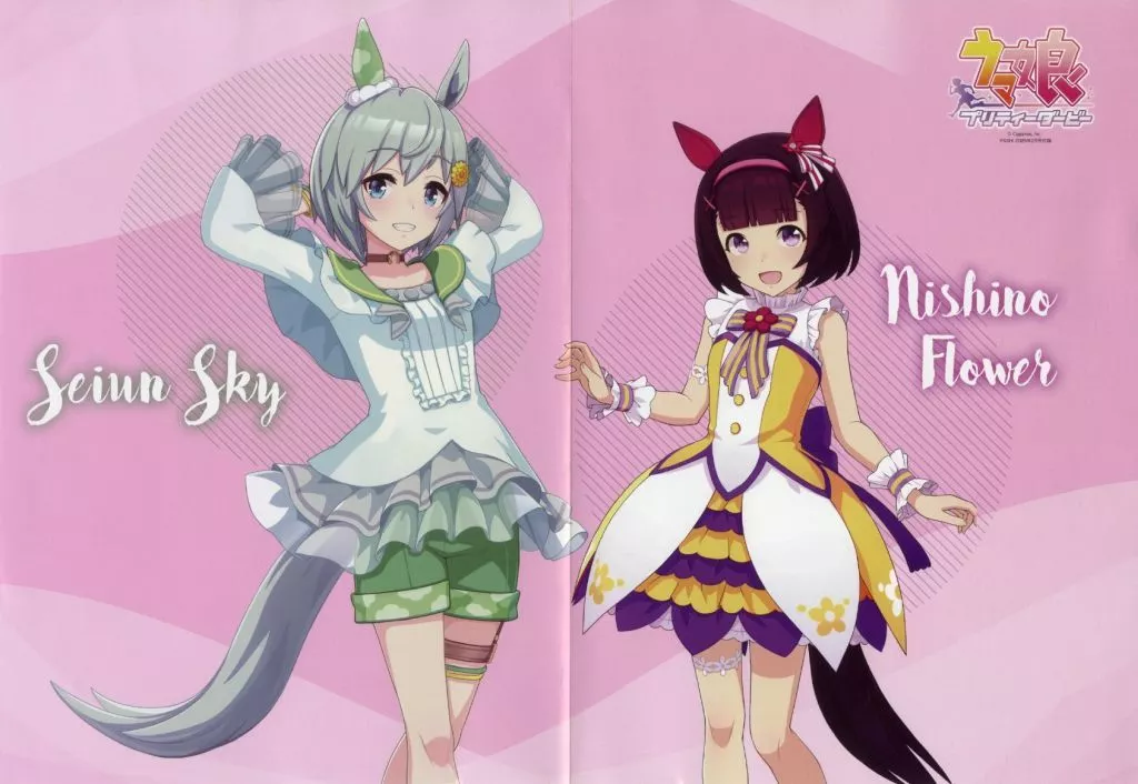ピンナップ(二つ折) セイウンスカイ＆ニシノフラワー 「ウマ娘プリティーダービー」 PASH! 2025年2月号綴じ込み付録_image