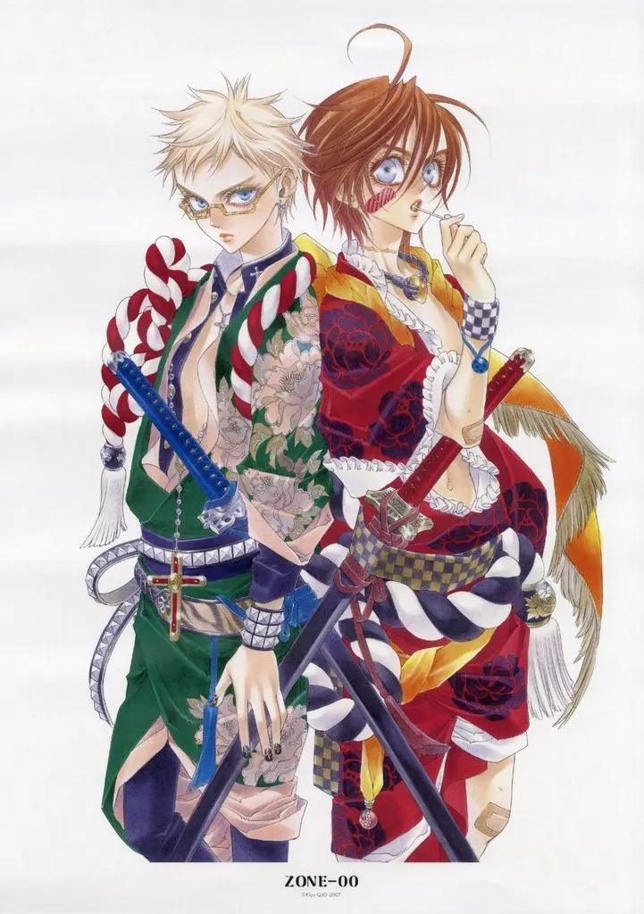 A3マット加工 九浄三郎＆志萬安吾 A 「DRAW!DRAW!×くじメイト ZONE-00 描き下ろし 和装ver. 第2弾 オンラインくじ」 C-6賞_image