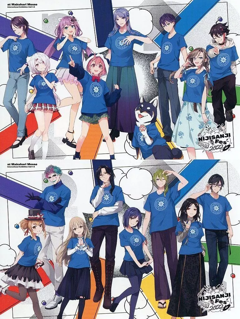 集合(ブルー) ポストカードセット 「バーチャルYouTuber にじさんじ にじさんじフェス2022 クラスTシャツ ブルー」 同梱特典_image