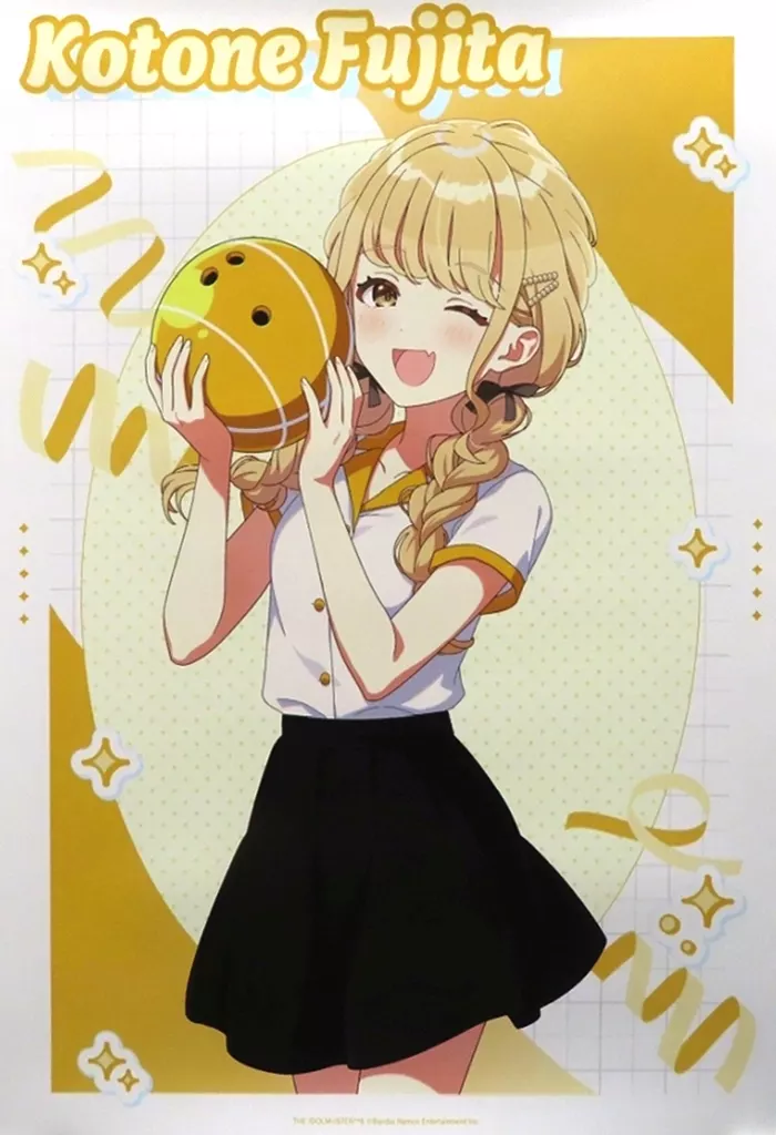A3マット加工ポスター 藤田ことね 描き下ろし ボウリングシャツver. 「学園アイドルマスター×ROUND1」