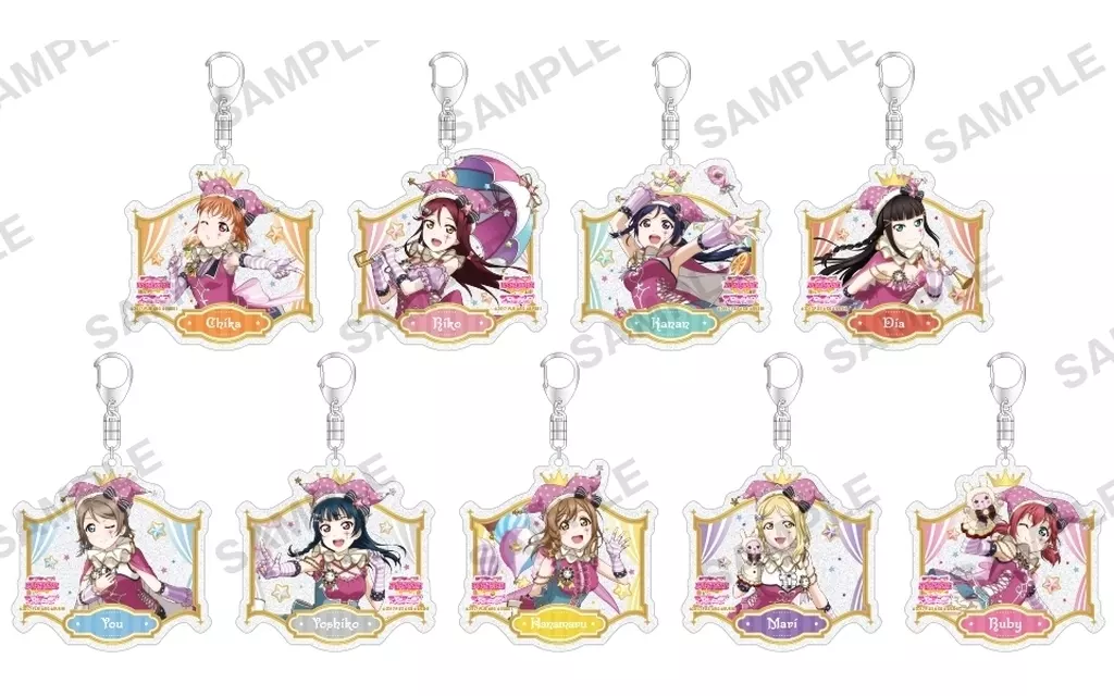 キーホルダー　【BOX】ラブライブ!スクールアイドルフェスティバル トレーディングきらりんアクリルキーホルダー Aqours サーカスver.