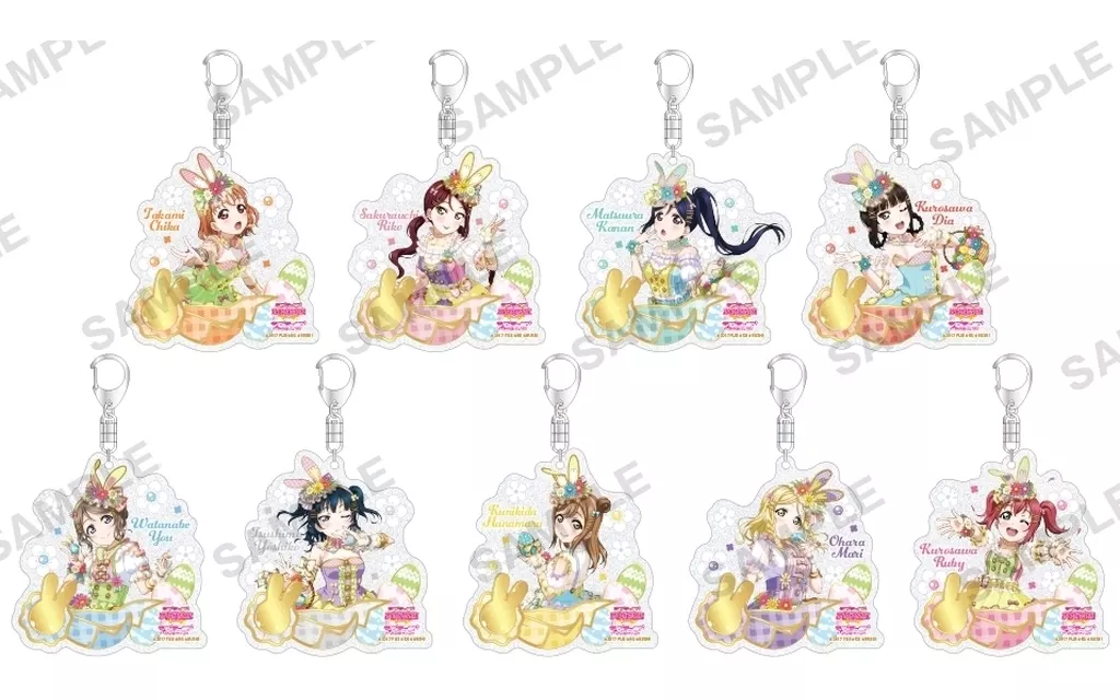 キーホルダー　【BOX】ラブライブ!スクールアイドルフェスティバル トレーディングきらりんアクリルキーホルダー  Aqours テーマパークver.