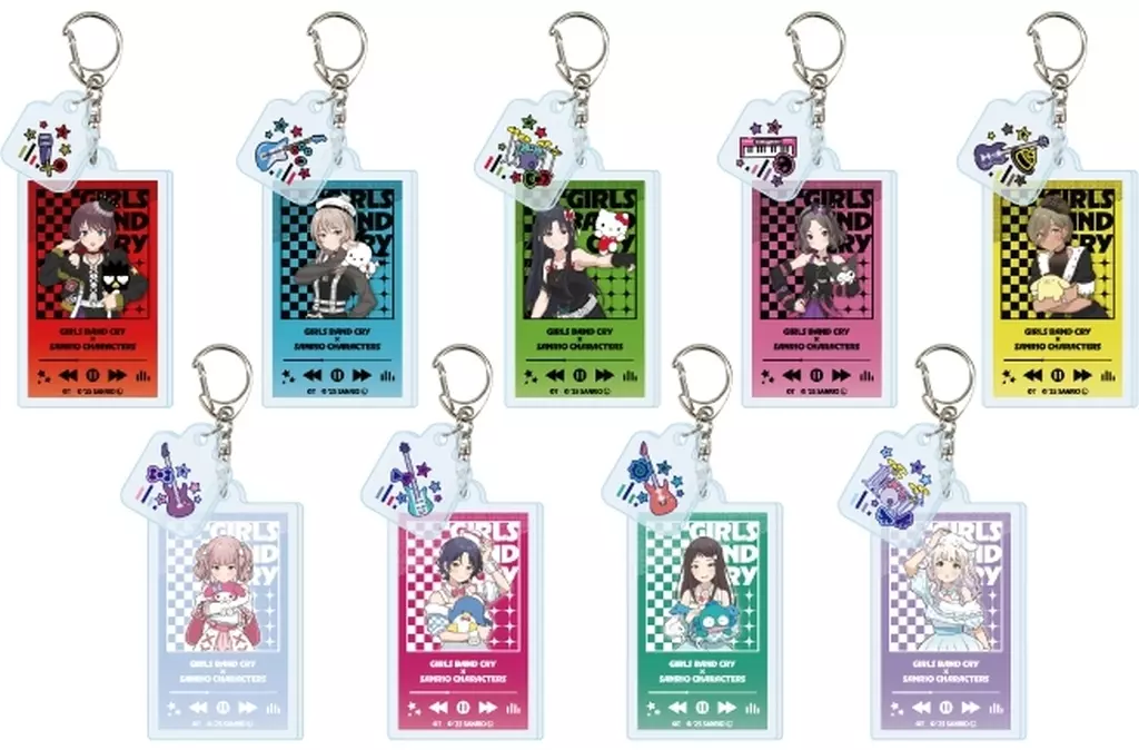 【BOX】ガールズバンドクライ×サンリオキャラクターズ パーツ付きアクリル 01.等身デザイン(コラボイラスト)