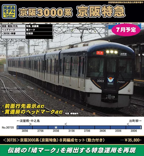 鉄道模型　1/150 京阪3000系 京阪特急 8両編成セット 動力付き [30735]