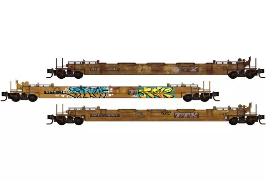 鉄道模型　1/160 ダブルスタックカー TTX ウェザリング仕様 [0398302262]
