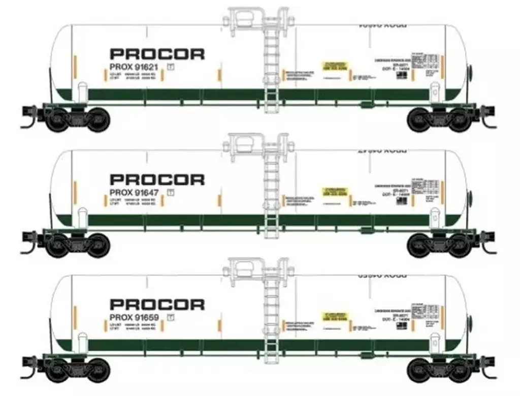 鉄道模型　1/160 53ft ゼネラルサービスタンクカー PROX 3両セット [03198300234]