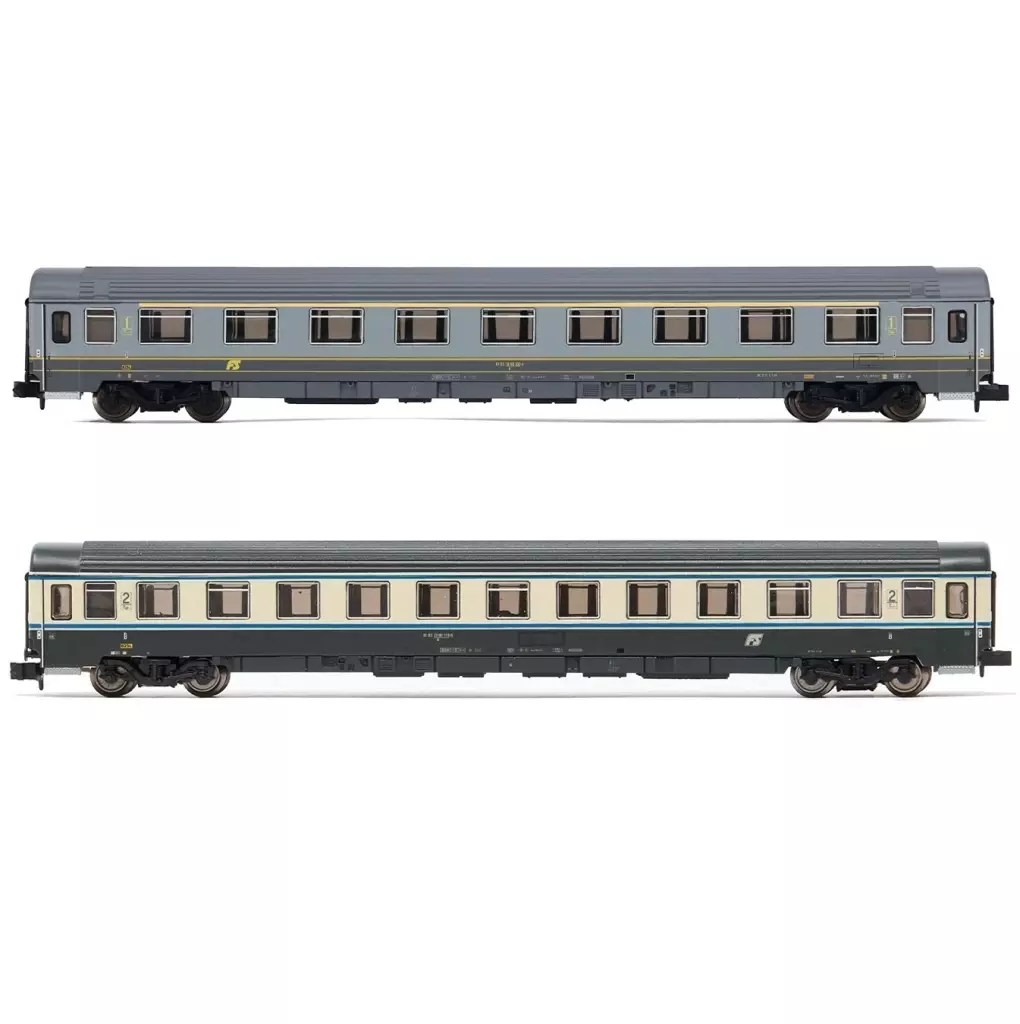 鉄道模型　1/160 FS. 2-unit pack UIC-Z1. 1st class grey/yellow livery + 2nd class ”Bandiera” livery. ep. V [HN4492]