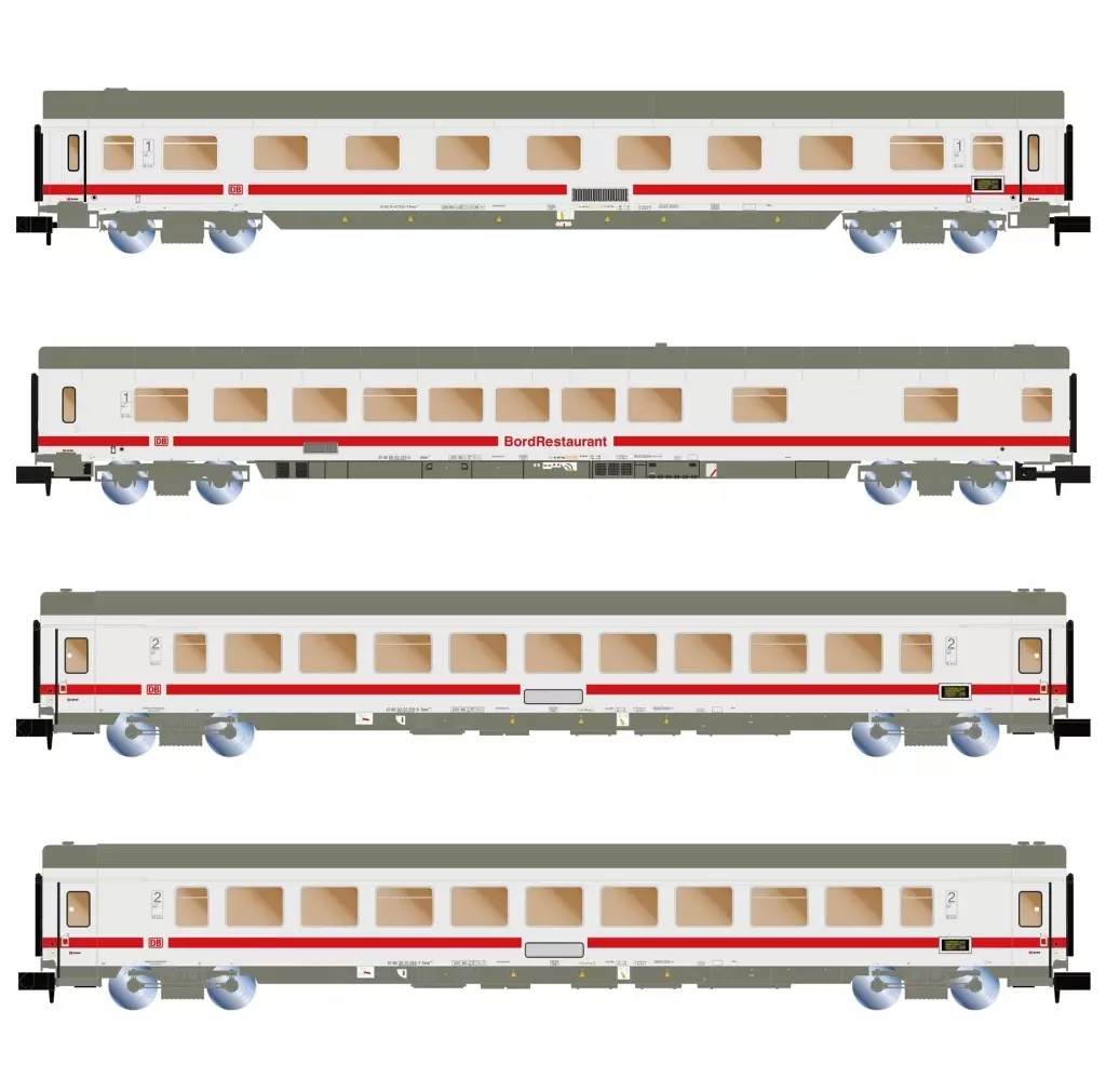 鉄道模型　1/160 DB AG. 4-unit pack IC Wawel Hamburg - Berlin - Krakow. Avmz + ARmz218. 2x Bpmz. ICE-livery. ep. VI [HN4504]