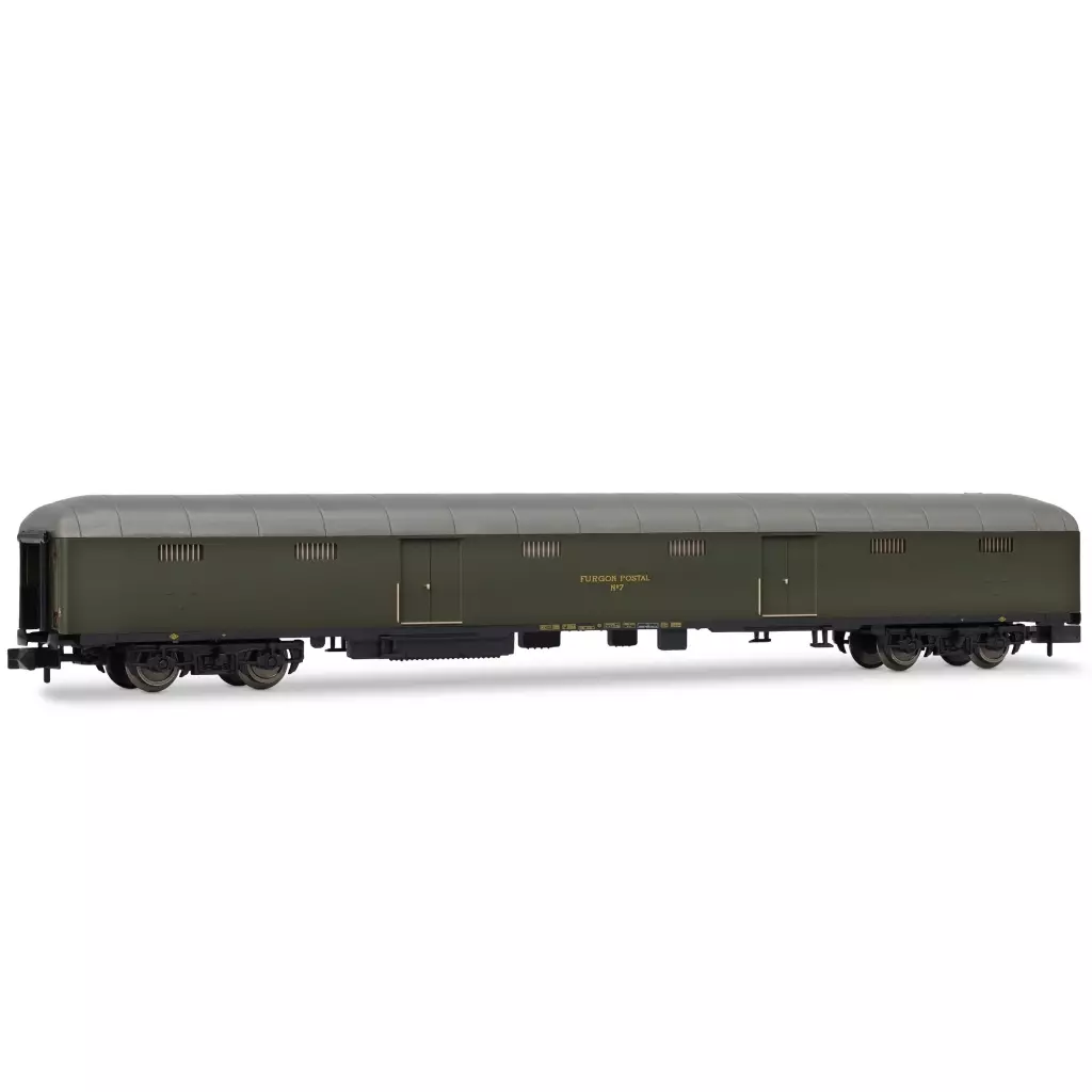 鉄道模型　1/160 RENFE. DGCT-7 postal van. ”Furgon Postal no7”. olive green livery. with big letterings and UIC markings. period III-IV [HN4505]