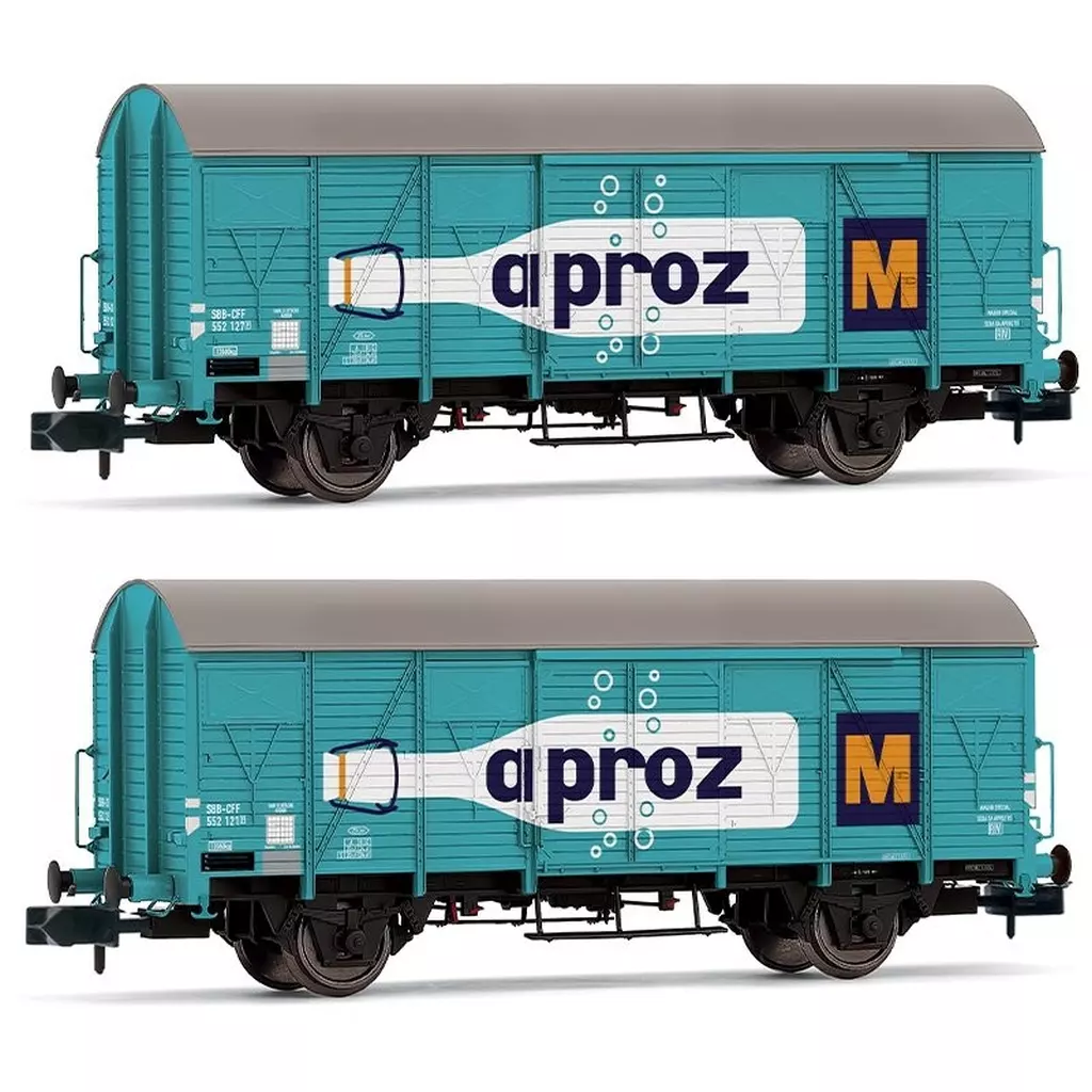 鉄道模型　1/160 SBB. 2-unit pack 2-axle closed wagon type Gs ”APROZ”. ep. III [HN6683]