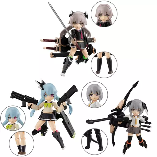 トレーディングフィギュア　全3種セット 「デスクトップアーミー 重兵装型女子高生 第一分隊」