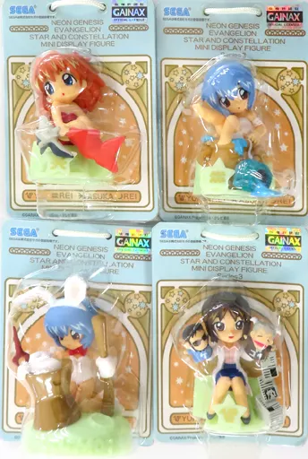 新世紀エヴァンゲリオン星と星座のミニディスプレイフィギュア シリーズ1〜4 玩栗犬と、新世紀エヴァンゲリオン 星と星座のミニディスプレイ