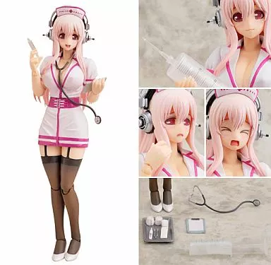 すーぱーそに子　ナース　プライズ　フィギュア　ピンク　ブルー リアルな質感と健康的なお色気を表現!!「すーぱーそに子」が大胆な