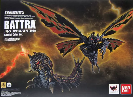 【中古・開封済】S.H.M モスラSP Color Ver. & バトラセット S.H.MonsterArts バトラ（成虫）&バトラ（幼虫）Special Color