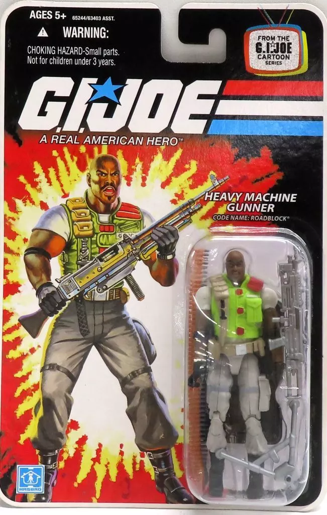 フィギュア　HEAVY MACHINE GUNNER-ロードブロック(白パンツ)- 「G.I.ジョー」 3.75インチ アクションフィギュア