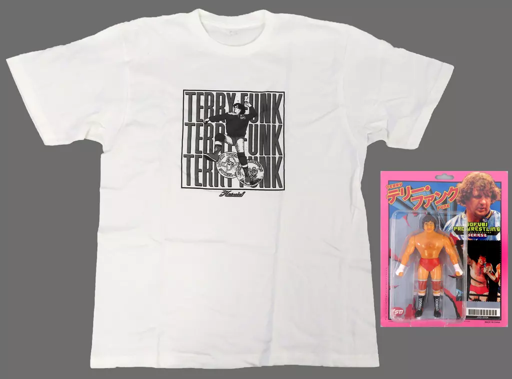 フィギュア　テリー・ファンク ソフビフィギュア＆Tシャツ(XL)セットBOX 「ソフビプロレスリングシリーズ」