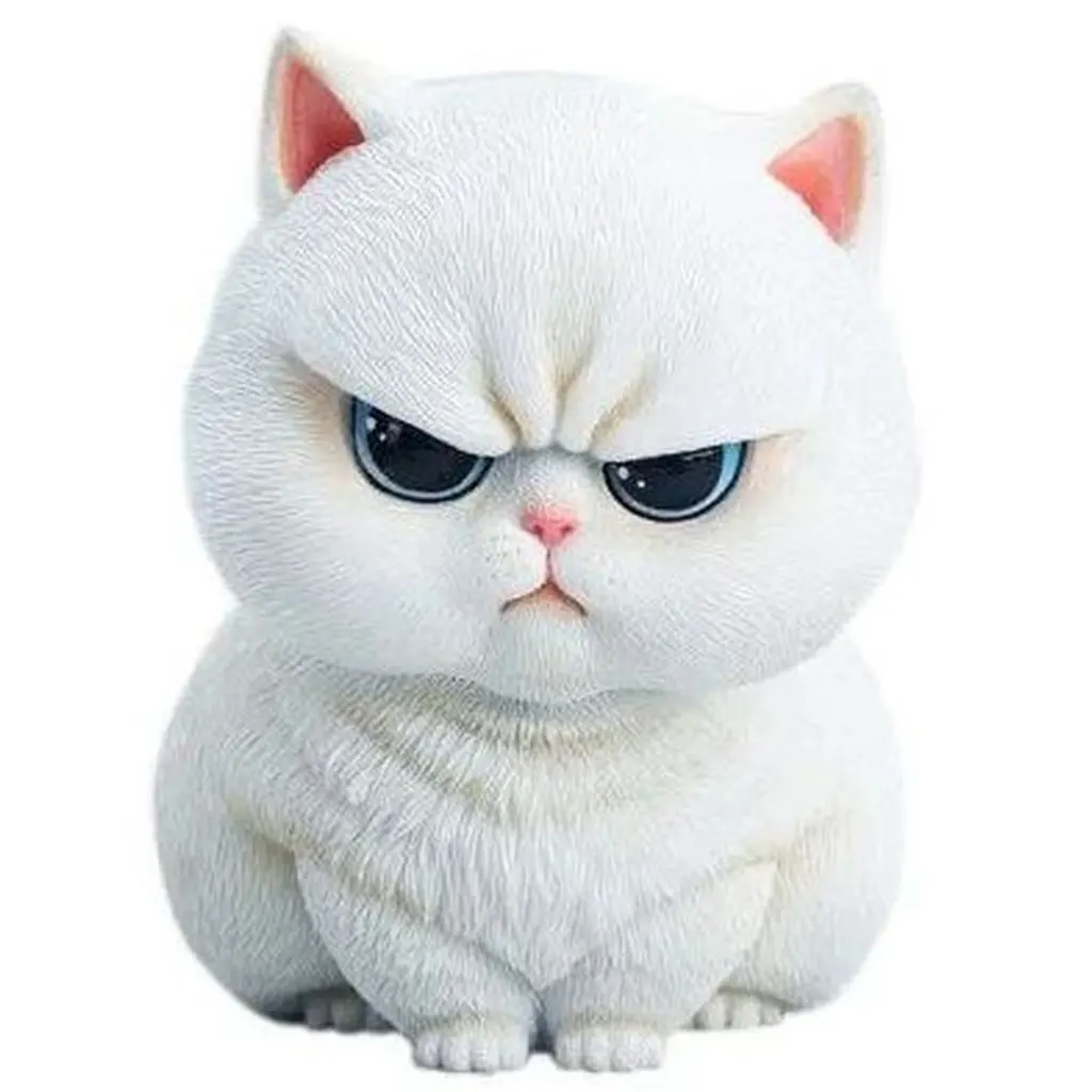 むすっと猫 ホワイト レジン製塗装済み完成品 JXKスタジオ : ホビー