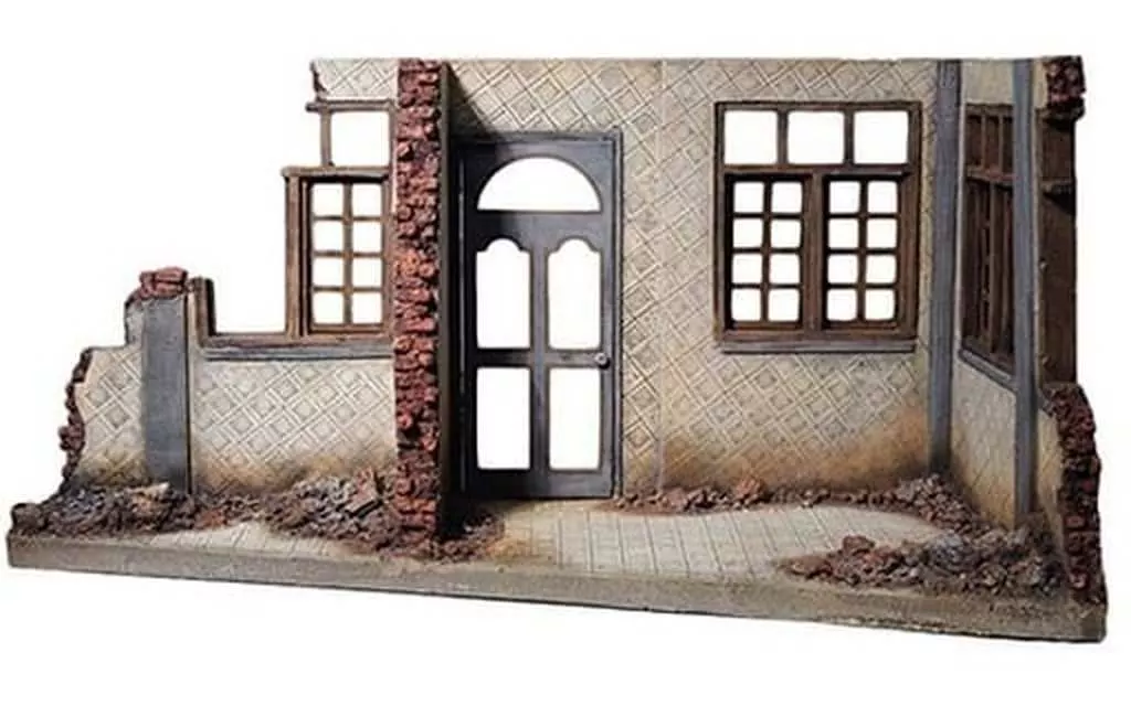 フィギュア　[破損品] 戦後の崩壊した壁 A 1/12 レジン製ジオラマ