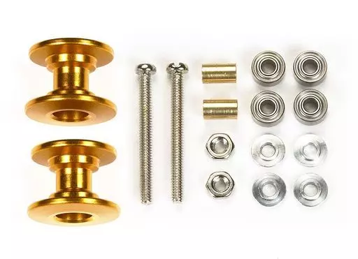 プラモデル　1/32 軽量2段アルミローラーセット(13-12mm ゴールド) 「ミニ四駆グレードアップパーツ」 ミニ四駆特別企画 [95581]
