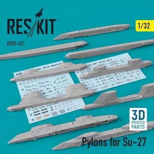 プラモデル　1/32 Su-27パイロンセット ディティールアップパーツ [RSK32-0421]