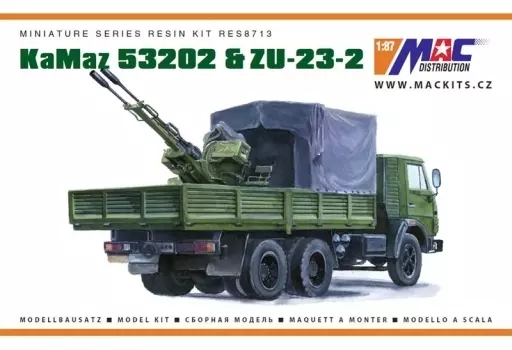 プラモデル　1/87 KaMaz 53202 6x4トラック ＆ Zu-23-2 レジンキャストキット [MAC-R8713]