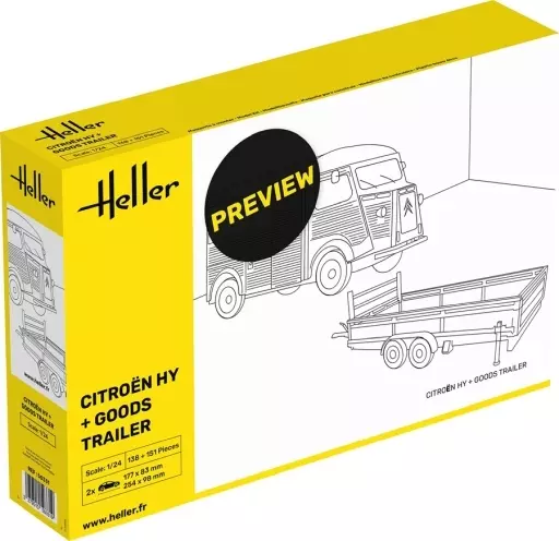プラモデル　1/24 シトロエン Hバン 貨物トレーラー付属 [HE50331]
