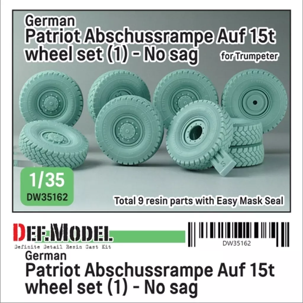 1/35 現用 ドイツ ペトリオットミサイル/MAN 多用途8輪トラック用タイヤセット#1(自重変形なし トランペッター用) ディティールアップパーツ [DW35162]