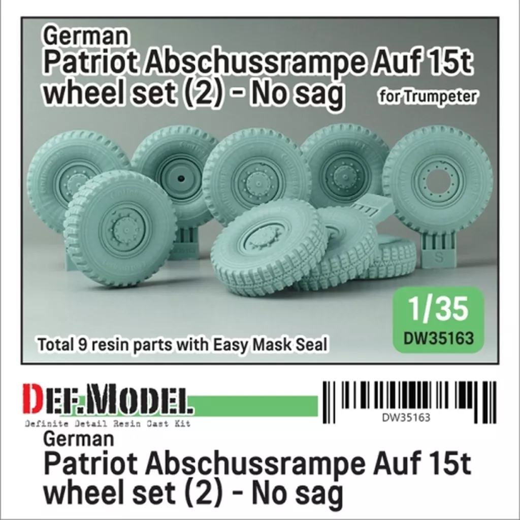 1/35 現用 ドイツ ペトリオットミサイル/MAN 多用途8輪トラック用タイヤセット#2(自重変形なし トランペッター用) ディティールアップパーツ [DW35163]