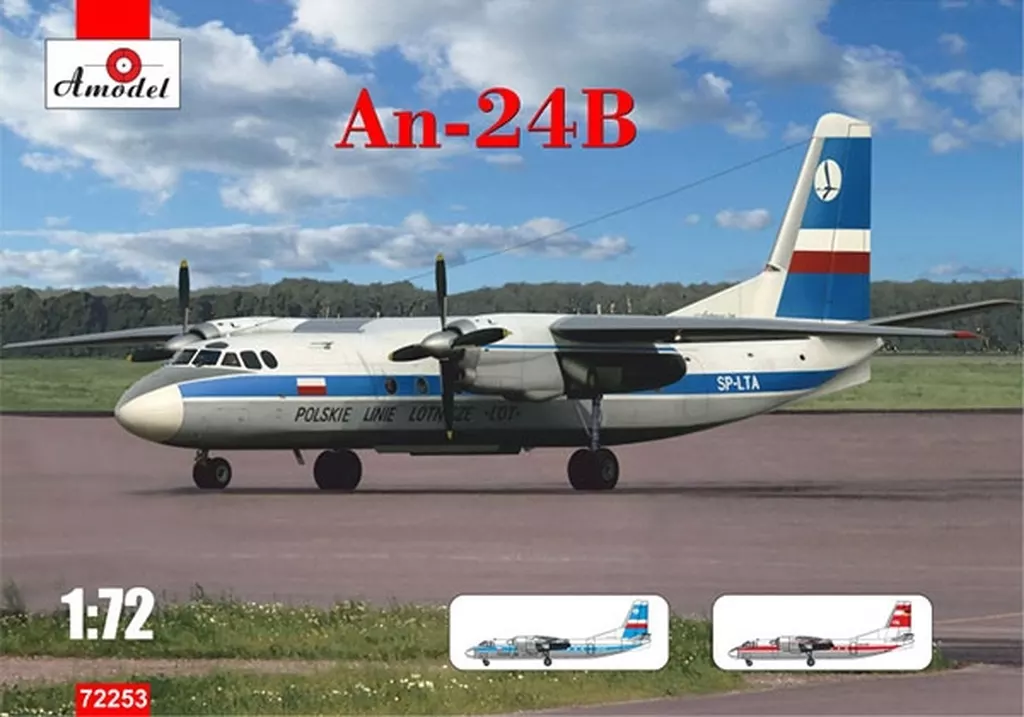 プラモデル　1/72 アントノフ An-24B ターボプロップ旅客機 [AMM72253]