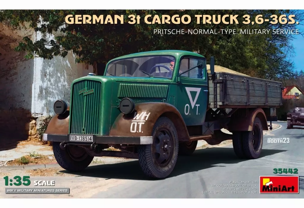 プラモデル　1/35 ドイツ製3tカーゴトラック3.6-36S 通常荷台タイプ 軍用 [MA35442]