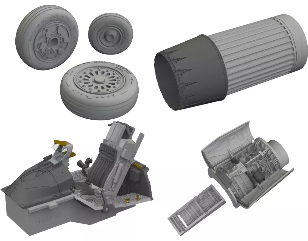 プラモデル　1/48 F-16C ブロック42 (～2005年) ビッグシンパーツセット (キネティック用) 「BIG SINシリーズ」 ディティールアップパーツ [EDUSIN648127]