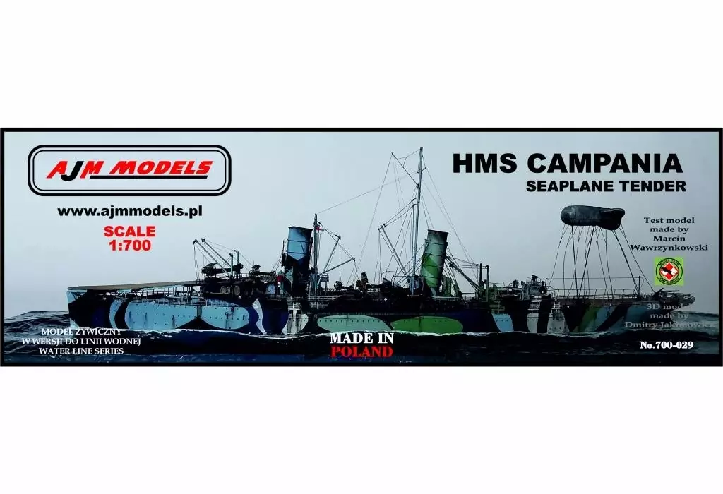 プラモデル　1/700 英・水上機母艦・HMSカンパニア・WW1 レジンキャストキット [PJ70029]