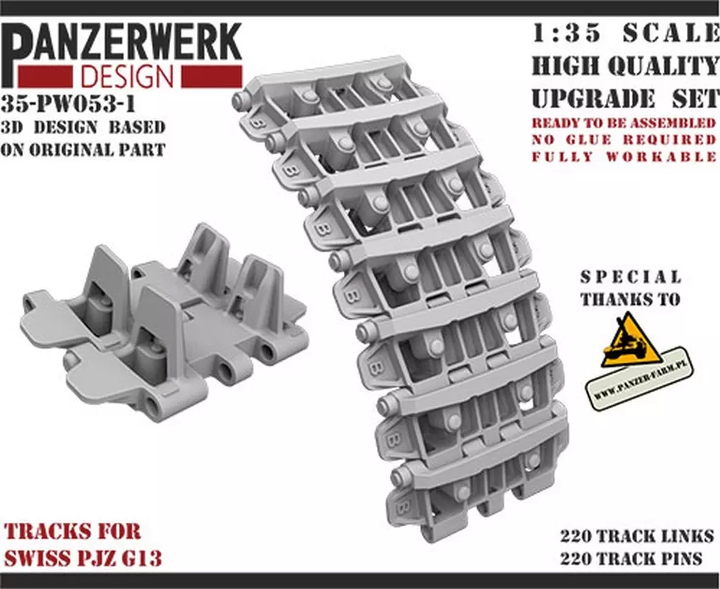 プラモデル　1/35 スイス駆逐戦車G13用・可動履帯 ディティールアップパーツ [WR35053-01]
