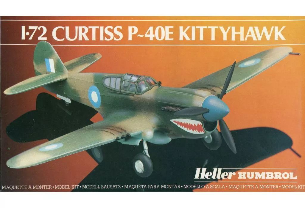 Maquette Heller P-40E Kittyhawk – Avion De Chasse WWII – 42 Pièces – Niveau Débutant/Intermédiaire