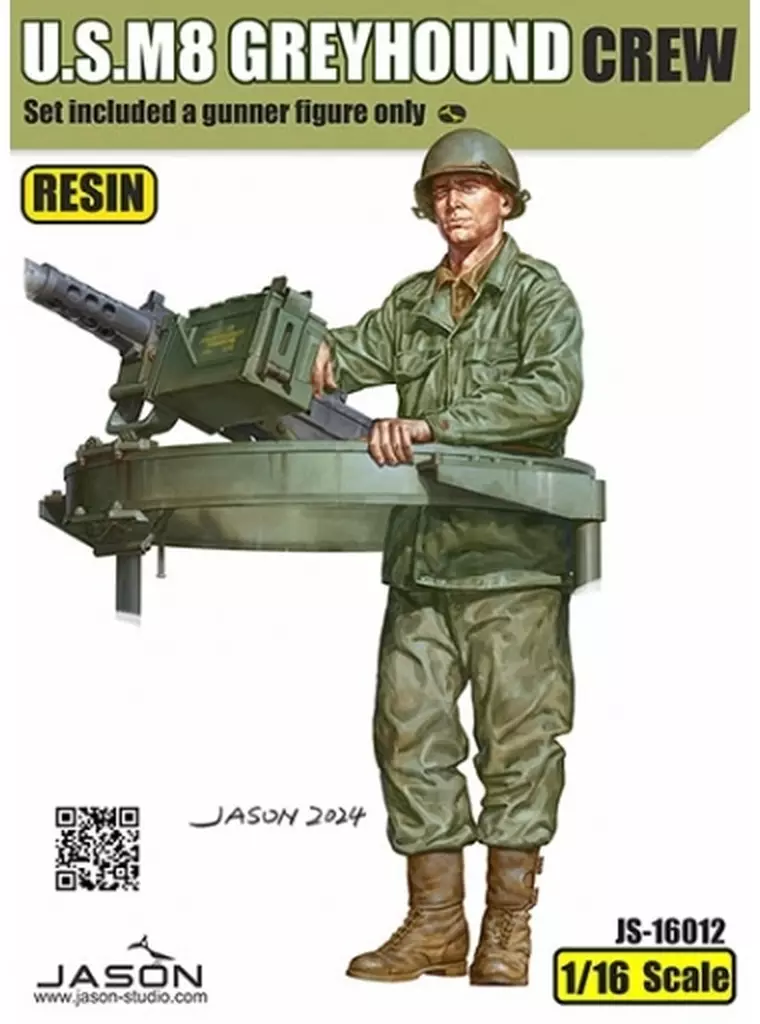 プラモデル　1/16 米・M8グレイハウンド装甲車・砲手 レジンキャストキット [CJ16012]